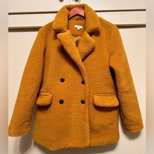 BP Double Breasted Sherpa Teddy Jacket Coat  (BP Women's Mustard Coat)